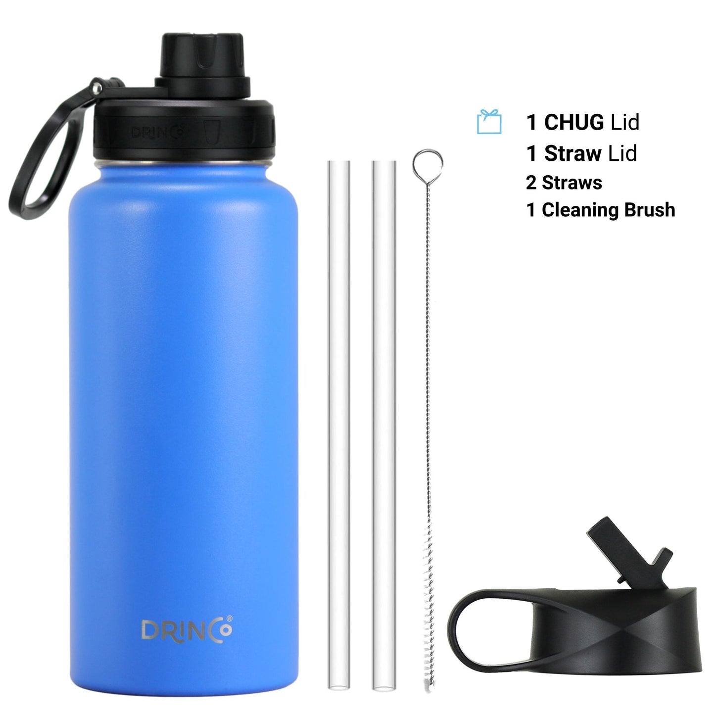 DRINCO® 32oz Stainless Steel Water Bottle - Royal Blue